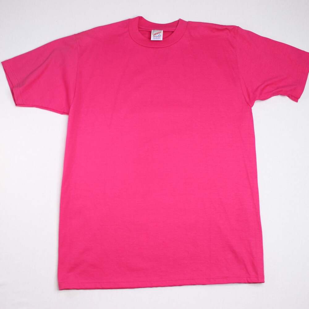 Vintage JERZEES Heavyweight 50/50 Bright Pink Blank Shirt Size Large Mens Costum